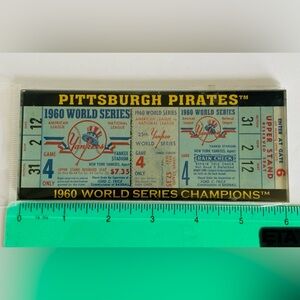1960 Pittsburgh Pirates World Series Ticket Stub | Mazeroski HR Game | Reprint
